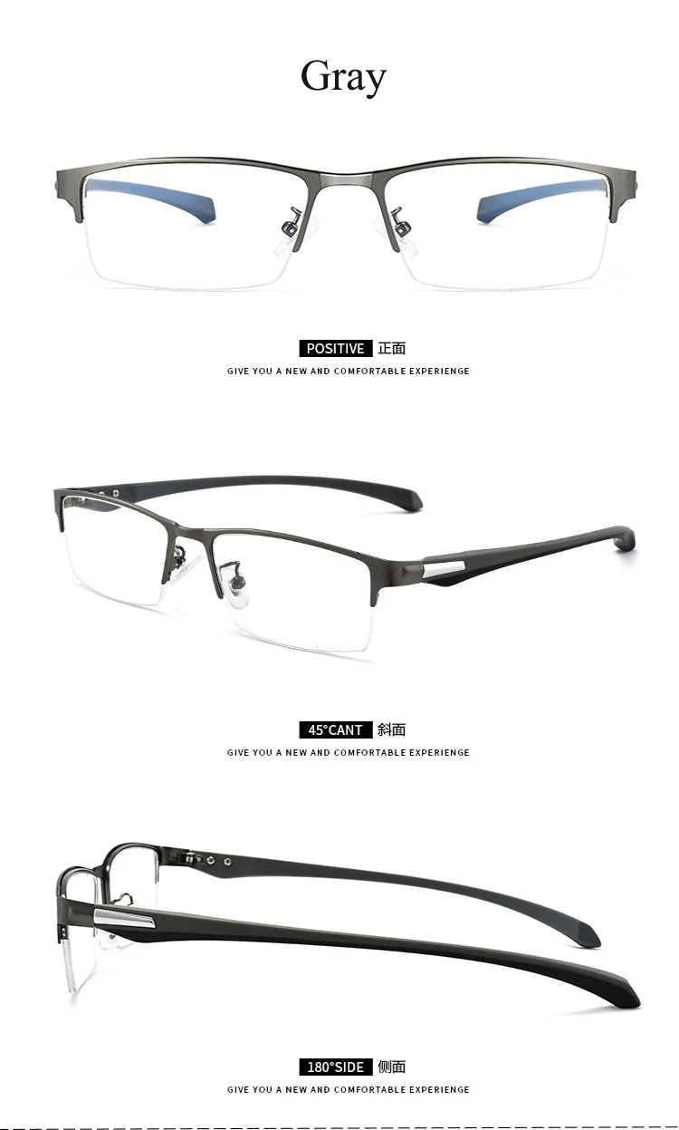 Men Titanium Alloy Eyeglasses Frame for Male Eyewear Flexible Temples Legs IP Electroplating Alloy Material Full Rim Half Rim