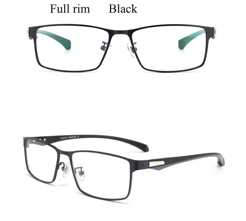 Men Titanium Alloy Eyeglasses Frame for Male Eyewear Flexible Temples Legs IP Electroplating Alloy Material Full Rim Half Rim