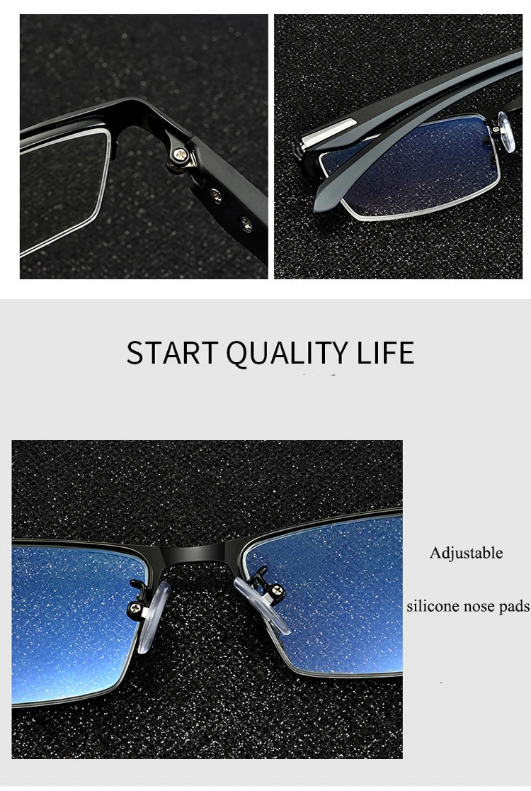 Men Titanium Alloy Eyeglasses Frame for Male Eyewear Flexible Temples Legs IP Electroplating Alloy Material Full Rim Half Rim