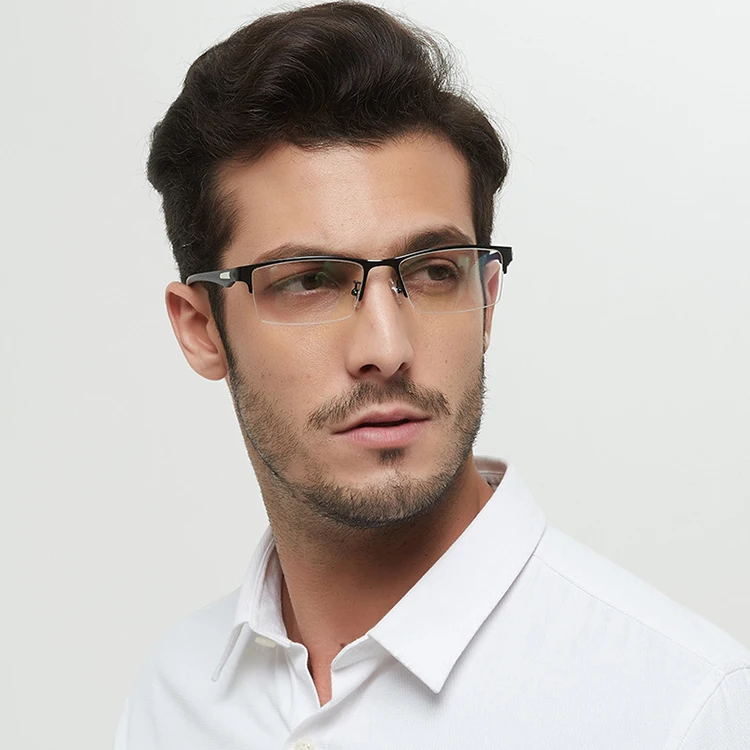 Men Titanium Alloy Eyeglasses Frame for Male Eyewear Flexible Temples Legs IP Electroplating Alloy Material Full Rim Half Rim