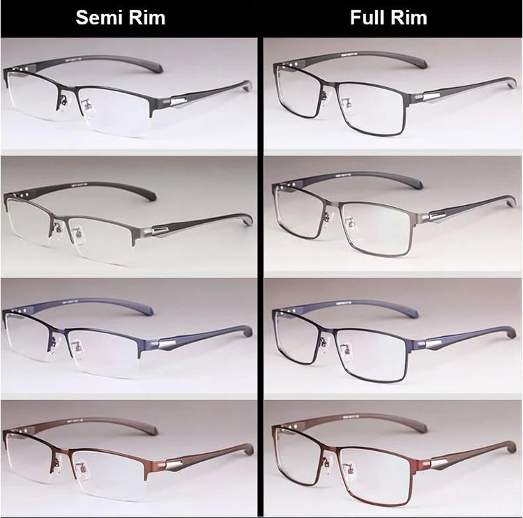 Men Titanium Alloy Eyeglasses Frame for Male Eyewear Flexible Temples Legs IP Electroplating Alloy Material Full Rim Half Rim
