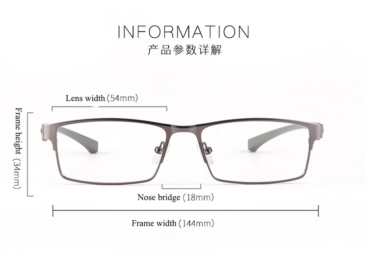 Men Titanium Alloy Eyeglasses Frame for Male Eyewear Flexible Temples Legs IP Electroplating Alloy Material Full Rim Half Rim