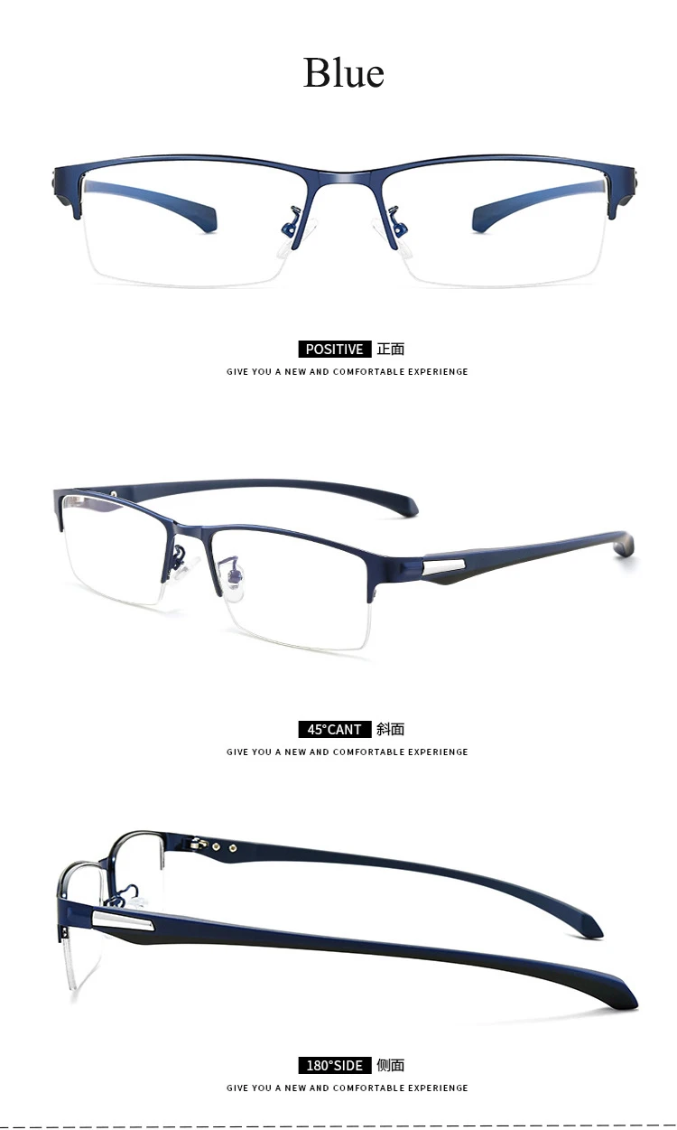 Men Titanium Alloy Eyeglasses Frame for Male Eyewear Flexible Temples Legs IP Electroplating Alloy Material Full Rim Half Rim