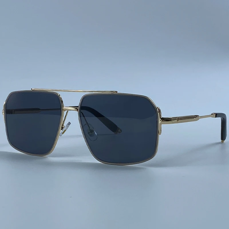 Oversized Square Sunglasses Men 2026 Luxury Brand Gold Metal Frame Double Bridge Sun Glasses Male Vintage Fashion Driving Shades