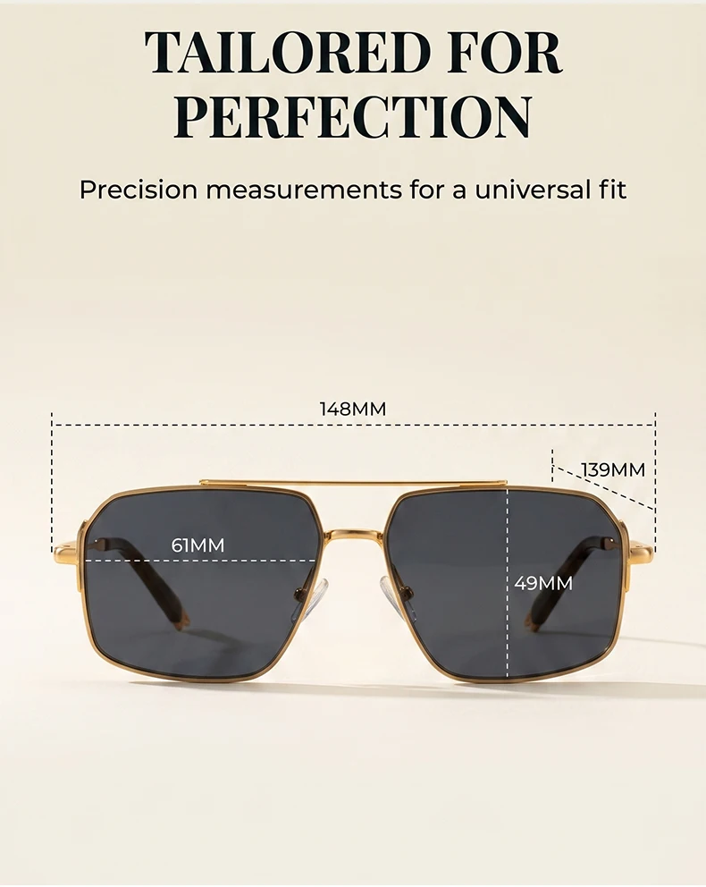 Oversized Square Sunglasses Men 2026 Luxury Brand Gold Metal Frame Double Bridge Sun Glasses Male Vintage Fashion Driving Shades