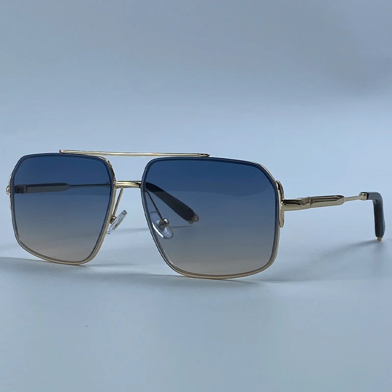 Oversized Square Sunglasses Men 2026 Luxury Brand Gold Metal Frame Double Bridge Sun Glasses Male Vintage Fashion Driving Shades