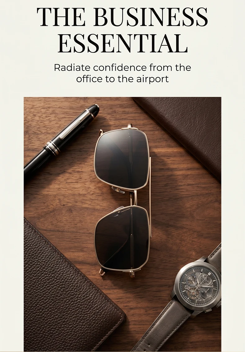 Oversized Square Sunglasses Men 2026 Luxury Brand Gold Metal Frame Double Bridge Sun Glasses Male Vintage Fashion Driving Shades