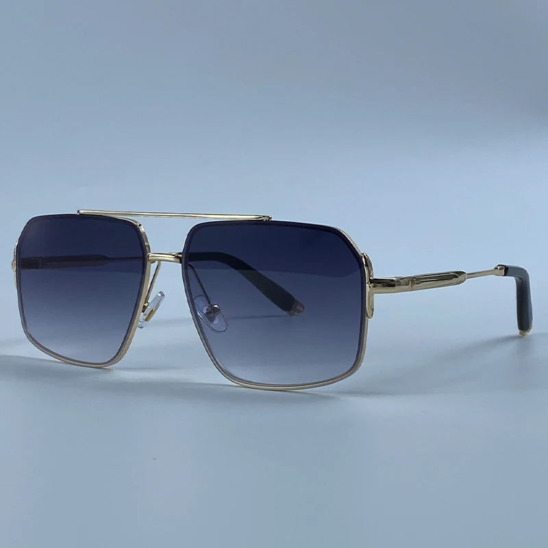 Oversized Square Sunglasses Men 2026 Luxury Brand Gold Metal Frame Double Bridge Sun Glasses Male Vintage Fashion Driving Shades