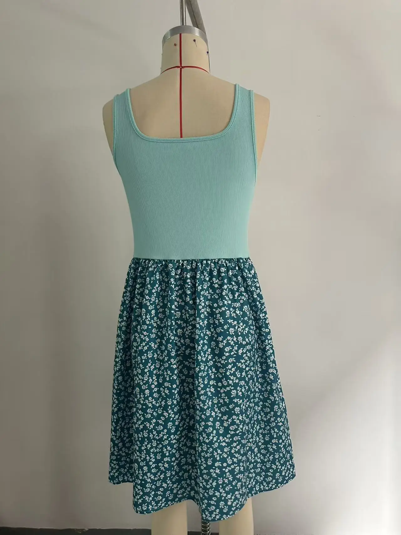 Women's Summer New Sleeveless Floral Dress Elegant Stylish Patchwork Tank Top A-line Dresses