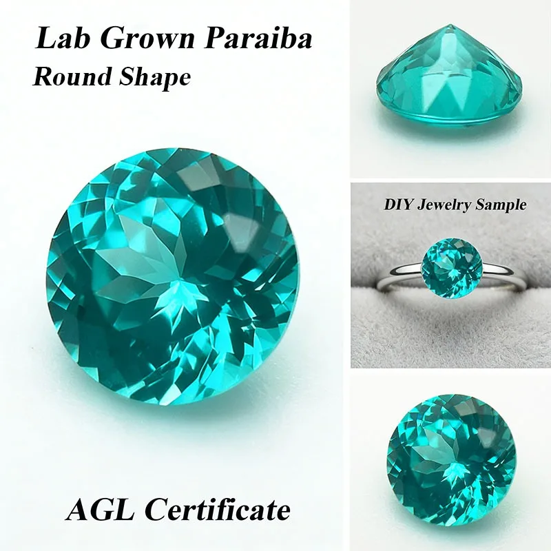 Lab Grown Paraiba Oval Cut Neon Blue Color for DIY Advanced Jewelry Making Inlay Ring Necklace Selectable Certificate