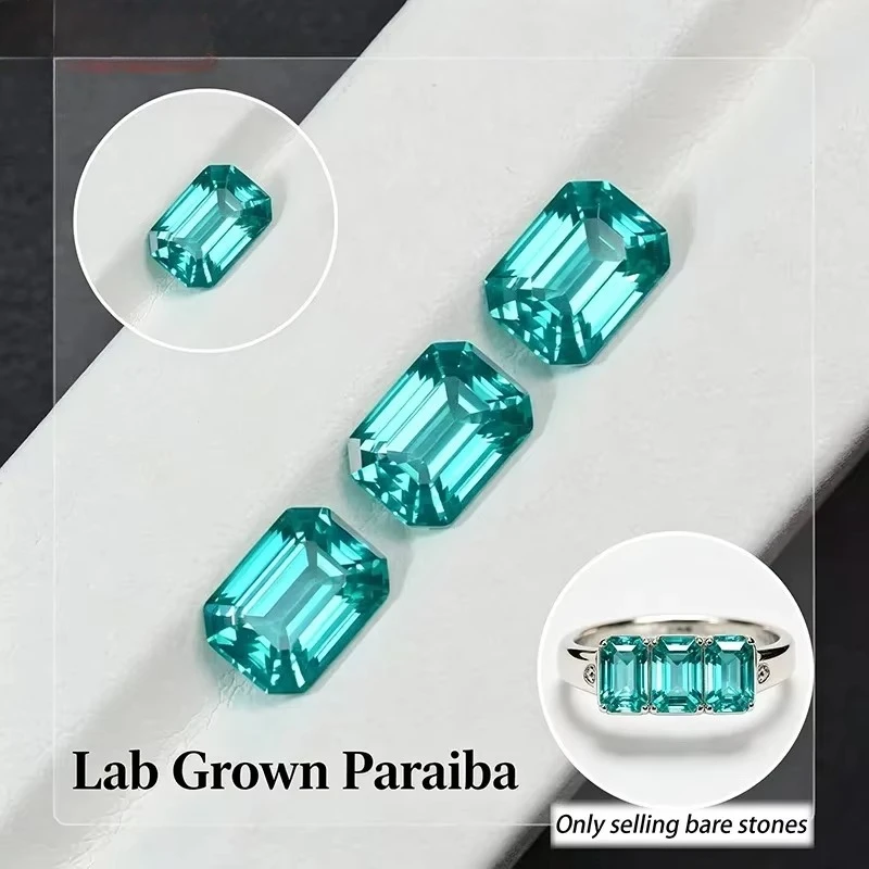 Lab Grown Paraiba Oval Cut Neon Blue Color for DIY Advanced Jewelry Making Inlay Ring Necklace Selectable Certificate