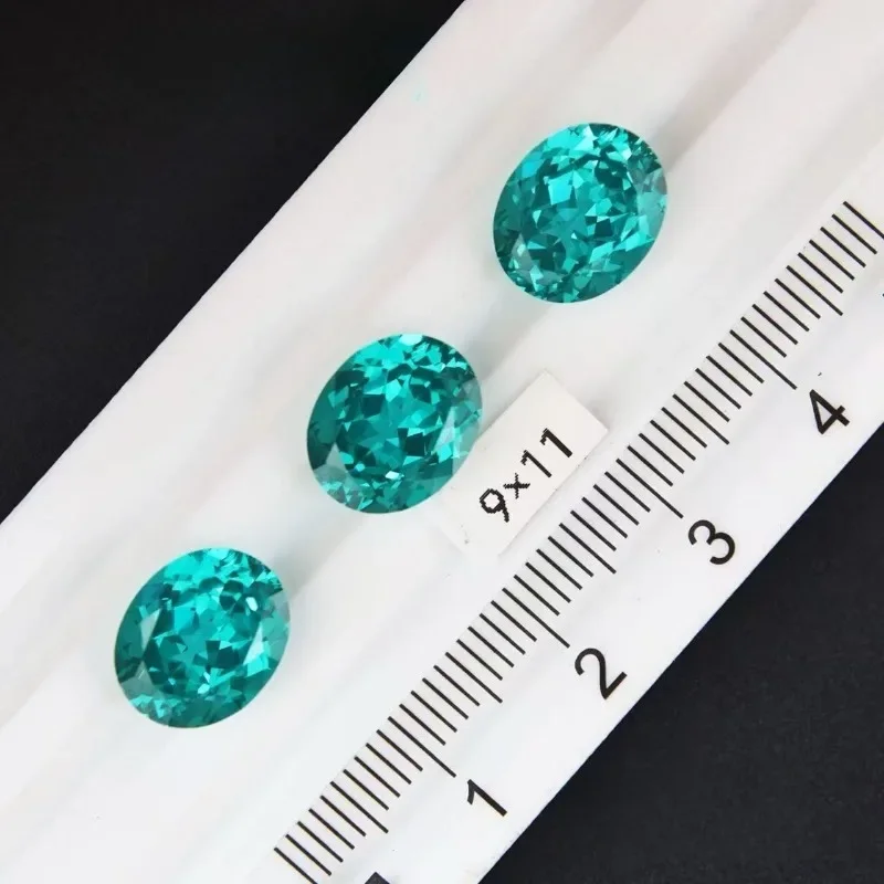 Lab Grown Paraiba Oval Cut Neon Blue Color for DIY Advanced Jewelry Making Inlay Ring Necklace Selectable Certificate
