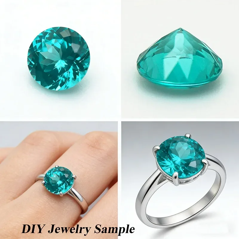 Lab Grown Paraiba Oval Cut Neon Blue Color for DIY Advanced Jewelry Making Inlay Ring Necklace Selectable Certificate