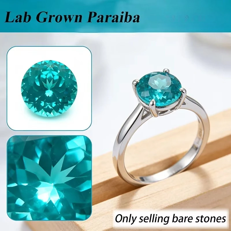 Lab Grown Paraiba Oval Cut Neon Blue Color for DIY Advanced Jewelry Making Inlay Ring Necklace Selectable Certificate