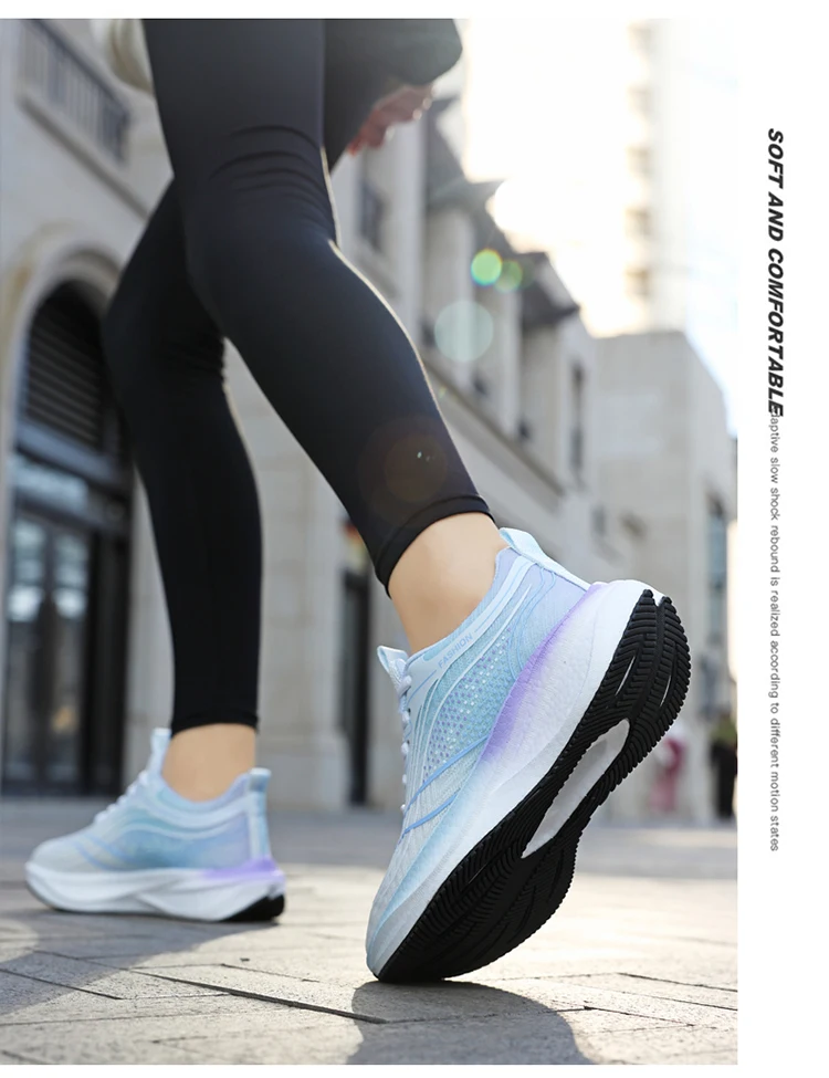 Ultralight Breathable White Sneakers for Women's Casual Lace-Up Walking Shoes Comfortable Outdoor Athletic Trainers