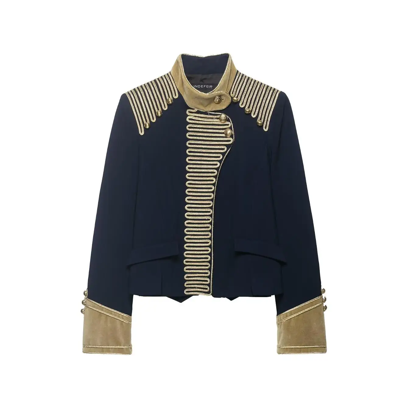 New Women's Napoleon Jacket Street Stand Collar Long Sleeve Buttons Short Jackets Chic 2026 Autumn Female Daily Outerwear