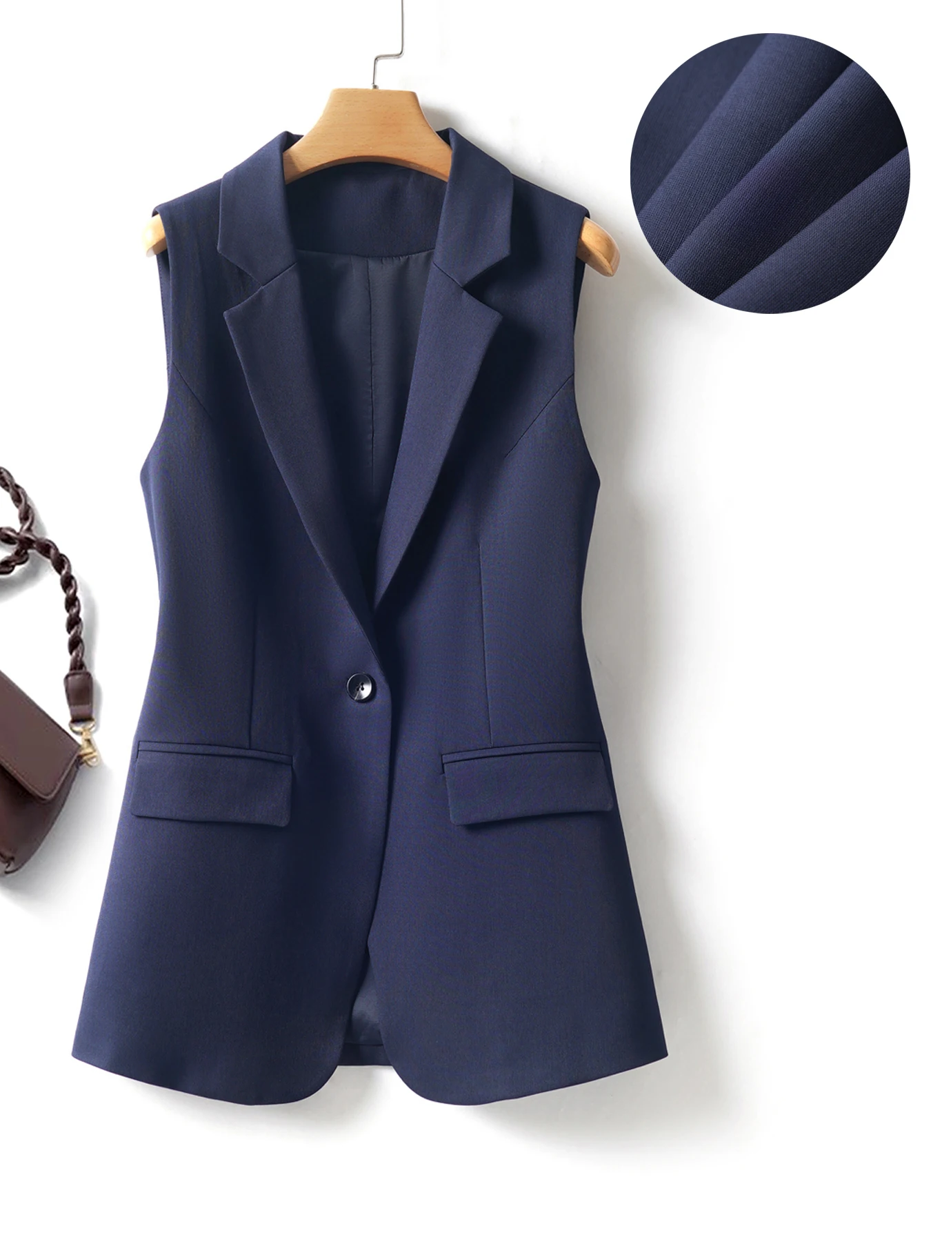 Simple and Elegant Women's Vest in a Suit Style, a One-Button Business Jacket for Spring and Autumn, Versatile and Slimming, Exuding Elegance