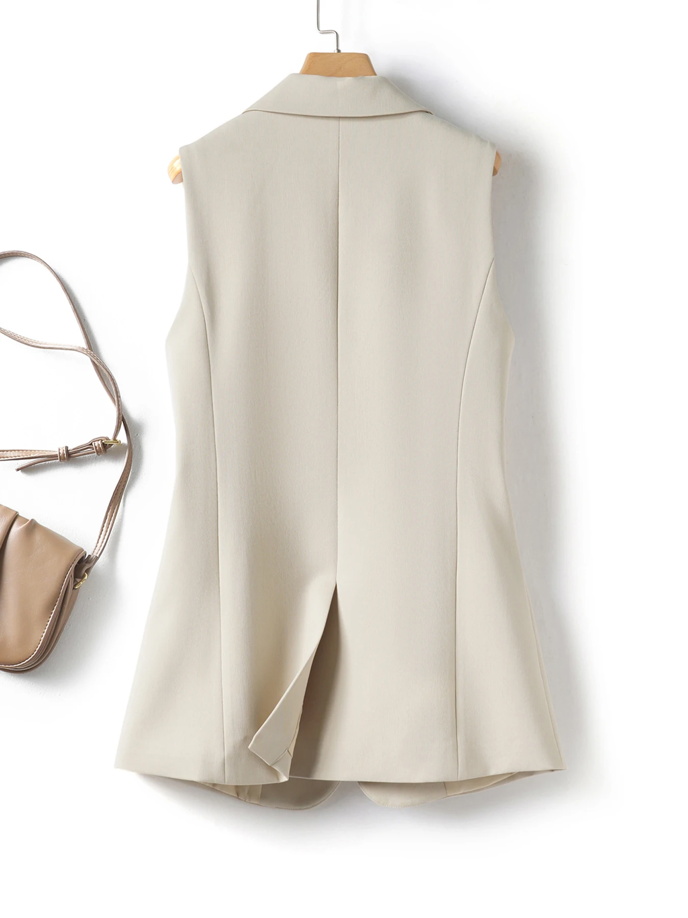 Simple and Elegant Women's Vest in a Suit Style, a One-Button Business Jacket for Spring and Autumn, Versatile and Slimming, Exuding Elegance