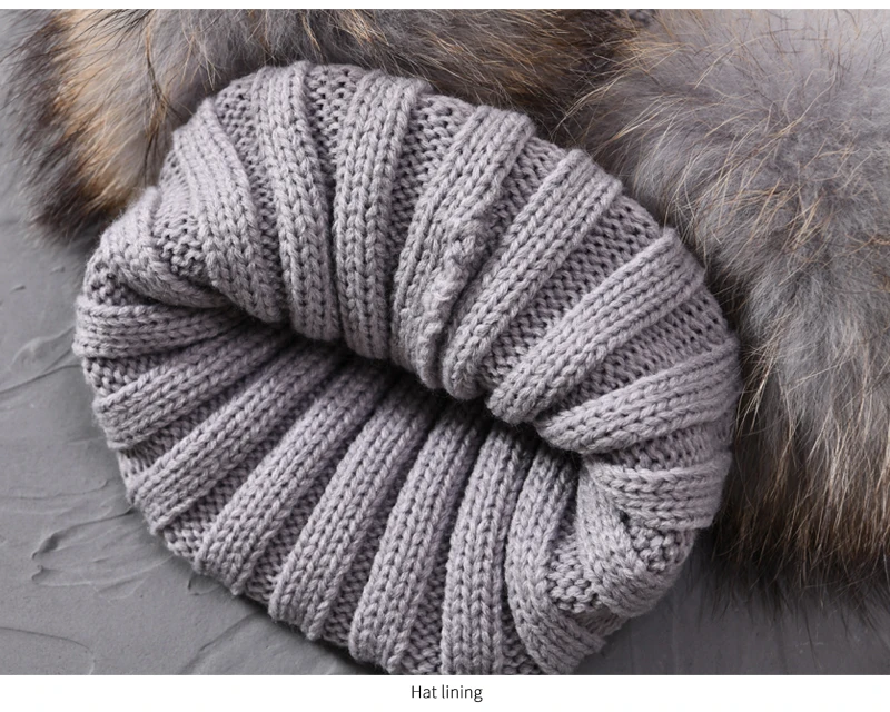 Winter Baby Knit Hat With Two Fur Pompoms Boy Girls Natural Fur Ball Beanie Kids Caps Double Real Fur Pom Pom Hat for Children