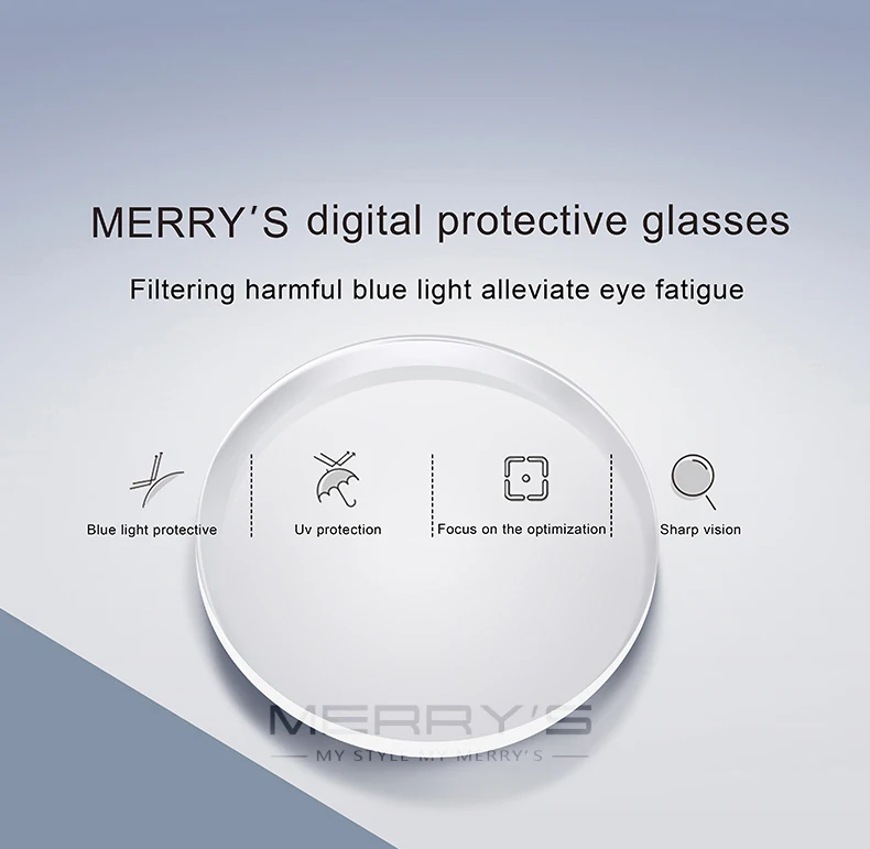MERRYS Anti Blue Light Blocking Lens B2 Series 1.56 1.61 1.67 Optical Prescription Glasses Lens Myopia Hyperopia Thin HMC Lenses