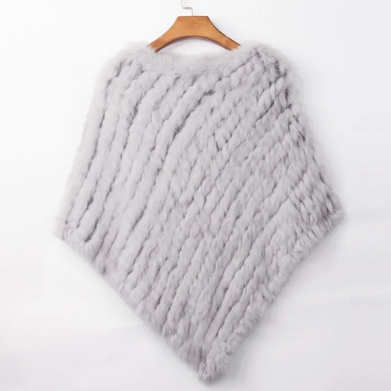 Women's Real Rabbit Fur Poncho Vest Natural Leather Winter Jacket Wrap Coat Shawl  Wedding Party Knitted Fur Vest Wholesale