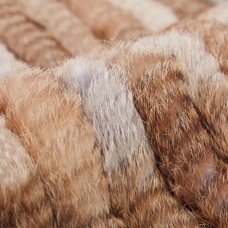 Women's Real Rabbit Fur Poncho Vest Natural Leather Winter Jacket Wrap Coat Shawl  Wedding Party Knitted Fur Vest Wholesale
