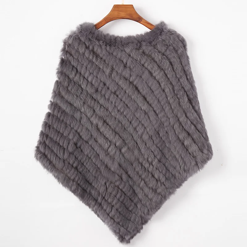 Women's Real Rabbit Fur Poncho Vest Natural Leather Winter Jacket Wrap Coat Shawl  Wedding Party Knitted Fur Vest Wholesale