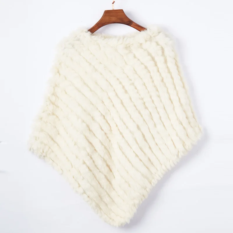 Women's Real Rabbit Fur Poncho Vest Natural Leather Winter Jacket Wrap Coat Shawl  Wedding Party Knitted Fur Vest Wholesale
