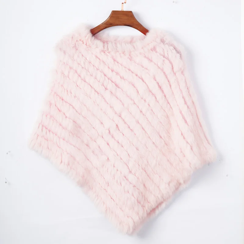 Women's Real Rabbit Fur Poncho Vest Natural Leather Winter Jacket Wrap Coat Shawl  Wedding Party Knitted Fur Vest Wholesale