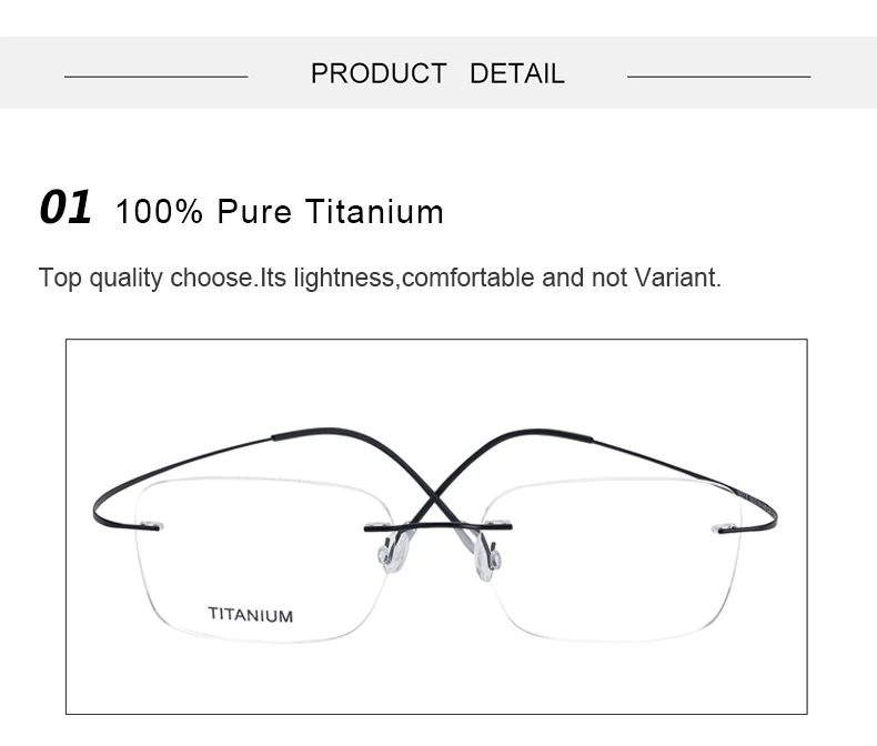 Krasivyy Pure Titanium Rimless Glasses Frame Men Prescription Eyeglasses Germany Women Myopia Optical Frame Screwless Eyewear