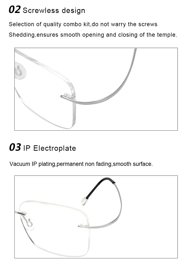 Krasivyy Pure Titanium Rimless Glasses Frame Men Prescription Eyeglasses Germany Women Myopia Optical Frame Screwless Eyewear