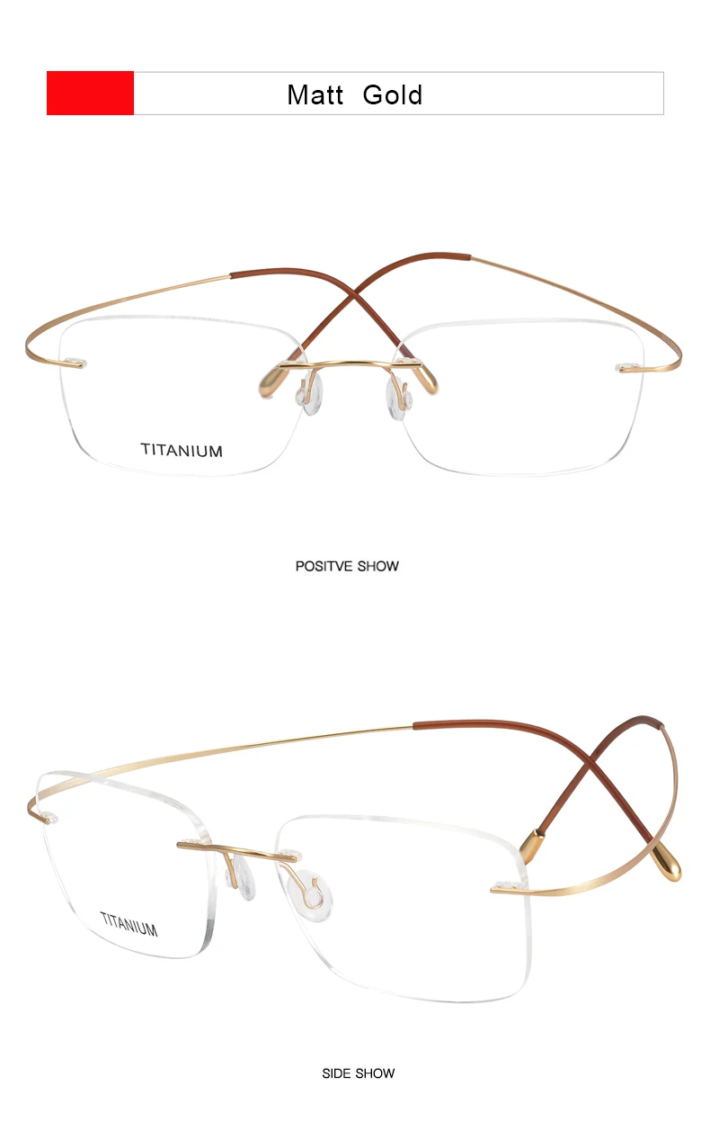 Krasivyy Pure Titanium Rimless Glasses Frame Men Prescription Eyeglasses Germany Women Myopia Optical Frame Screwless Eyewear