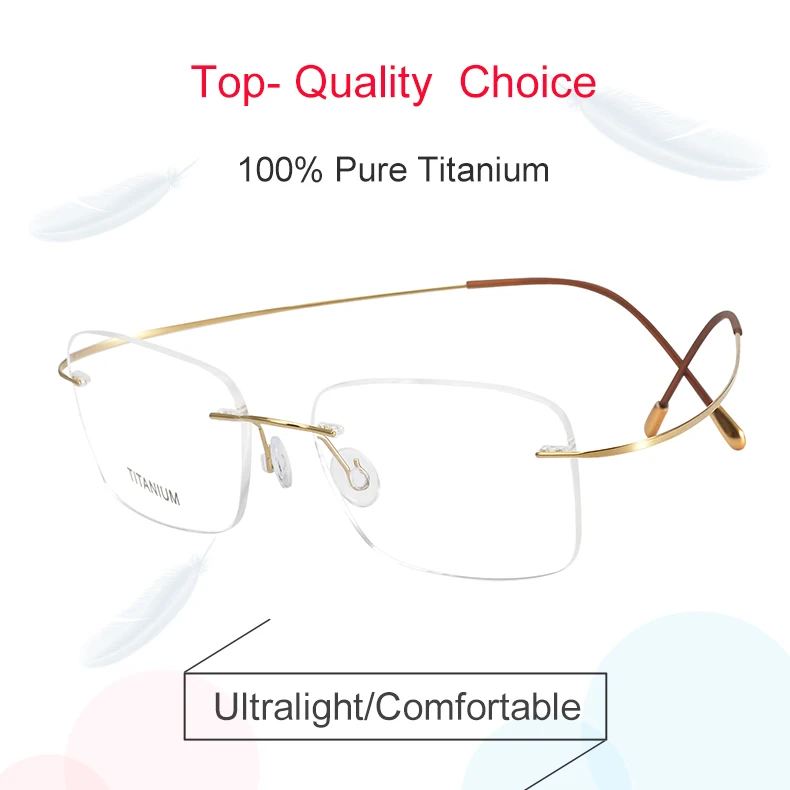 Krasivyy Pure Titanium Rimless Glasses Frame Men Prescription Eyeglasses Germany Women Myopia Optical Frame Screwless Eyewear