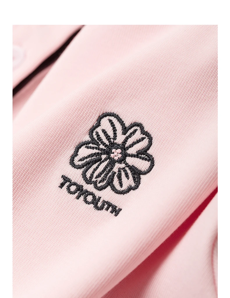 TOYOUTH Women T-shirts 2026 Summer New Vintage Button Neck Floral Embroidered Contrast Color Trim Unique Short Sleeve