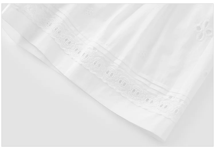 Semir Women Pants Casual Hollow Embroidered White Loose Minimalist Gentle 2026 Summer Fashion Daily Casual Top