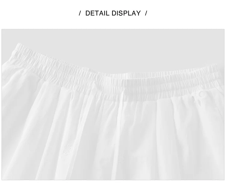 Semir Women Pants Casual Hollow Embroidered White Loose Minimalist Gentle 2026 Summer Fashion Daily Casual Top