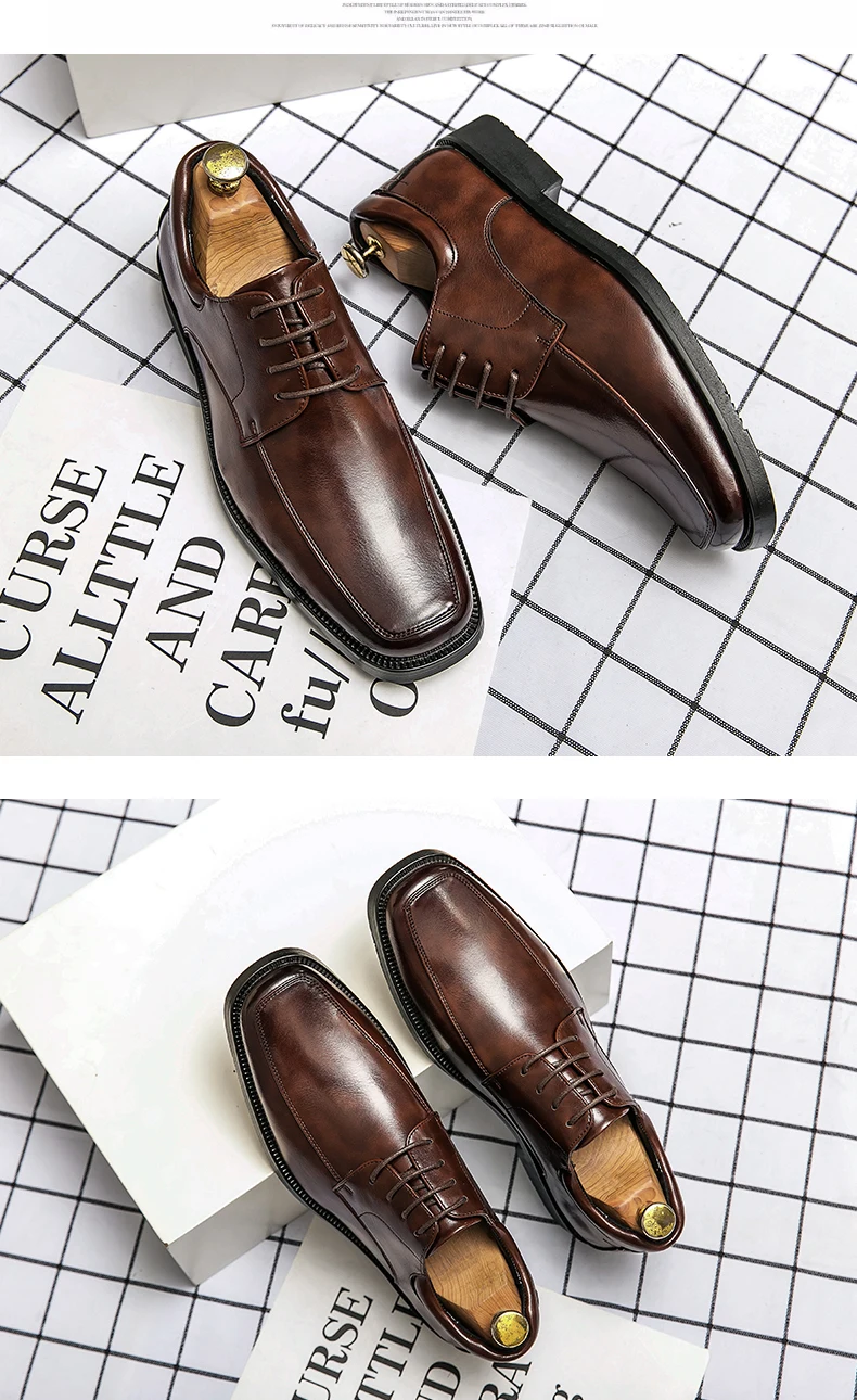 Trend Men's Dress Shoes High Quality Brogues Office Casual Business Shoes For Men Classic Wedding Party Formal Leather Shoes Man