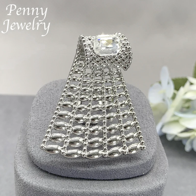Original Rhinestones Jewelry Set for Women Collar Exaggerated Zirconia Necklace Earring Bracelet Ring Wedding Party Gifts
