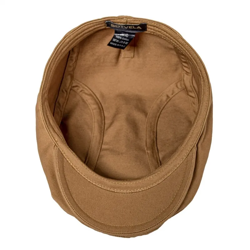 BOTVELA Men's 100% Cotton Newsboy Caps High Quality Classic Flat Cap Gatsby Ivy Golf Cabbies Hat for Male Trucker Driver Hats