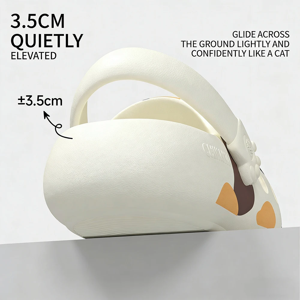 Unisex Size 36-45 Cute Calico Cat Paw Clogs for Women Men Platform Kitten Shoes with Paw Print Bottom Non-slip Eva Beach Slipper