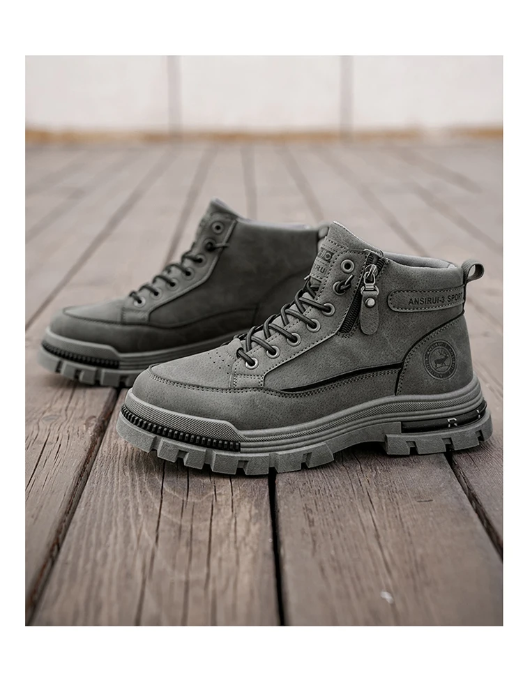 Men's Workwear High-Top Boots | Non-Slip Lace-Up Outdoor Sneakers