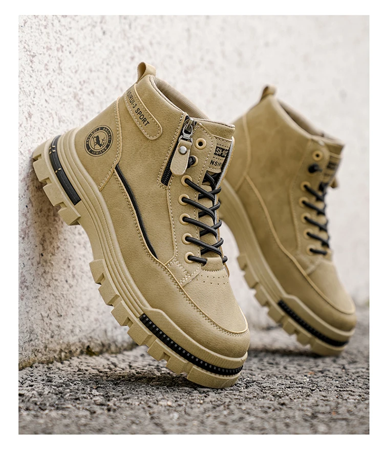 Men's Workwear High-Top Boots | Non-Slip Lace-Up Outdoor Sneakers