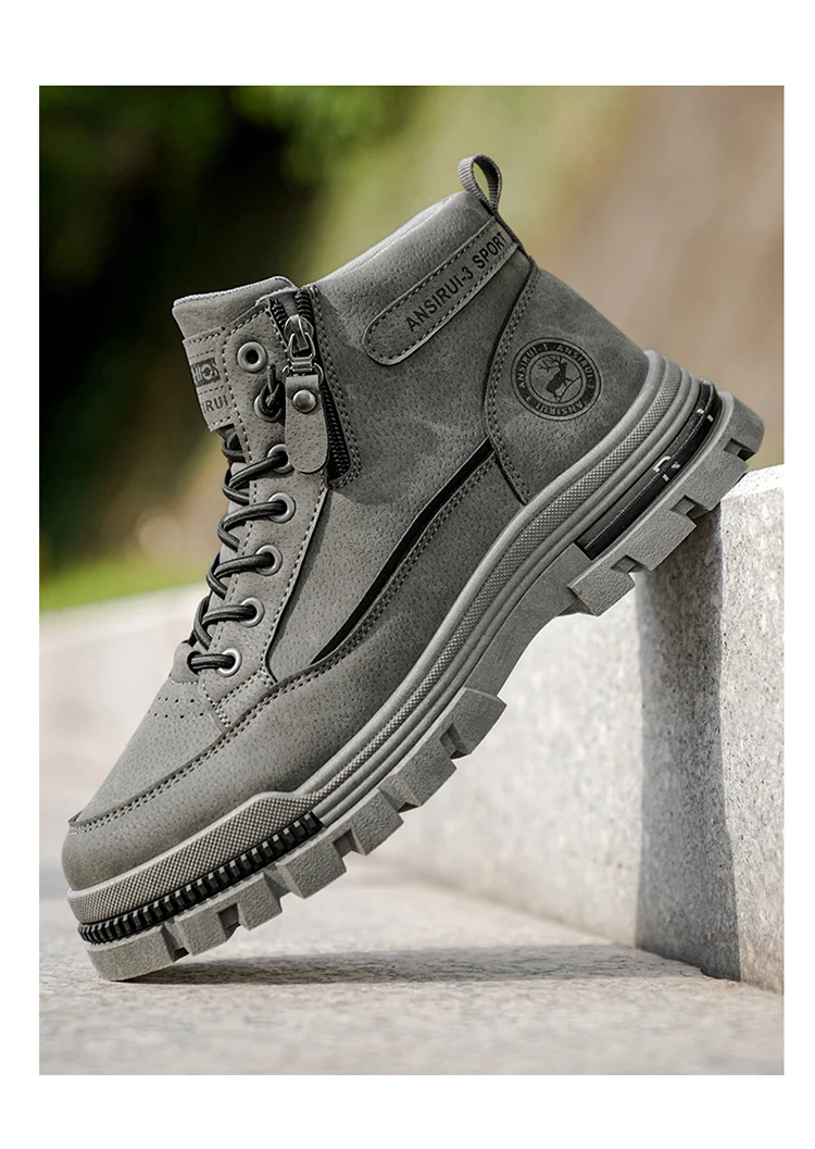 Men's Workwear High-Top Boots | Non-Slip Lace-Up Outdoor Sneakers
