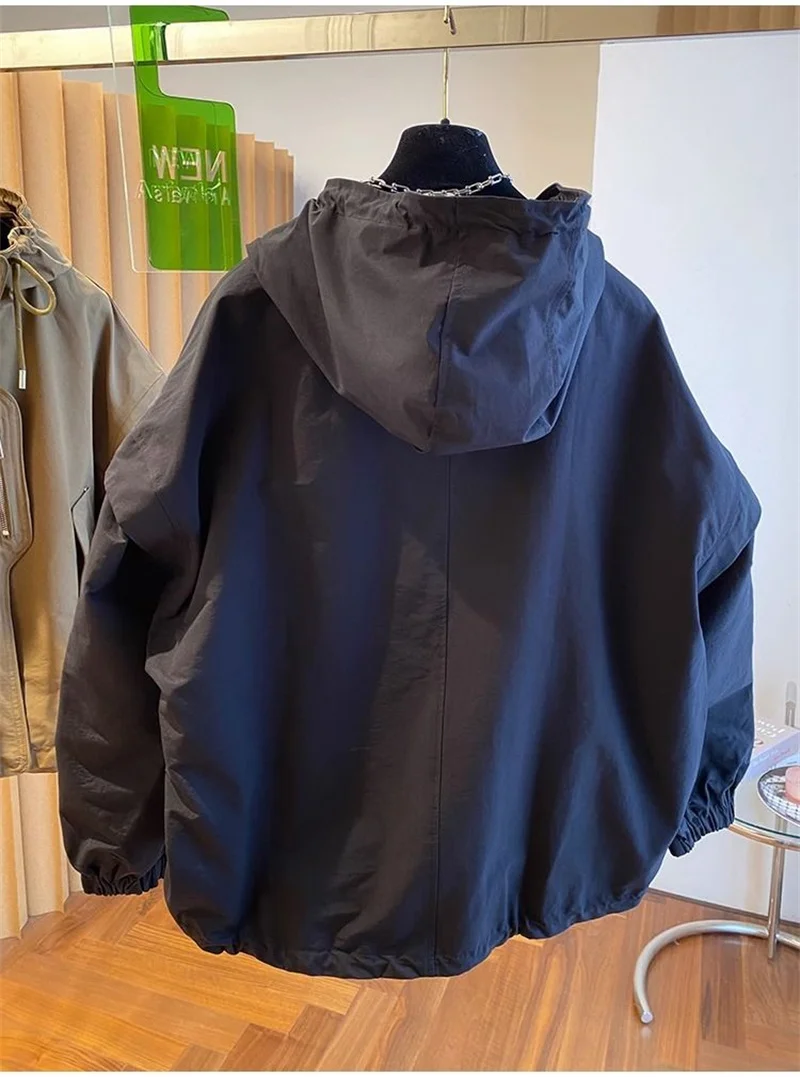 Summer Women Thin Jacket 2026 New Casual Short Jacket Top Loose Breathable Drawstring windbreaker Hooded Sun Protection Clothes