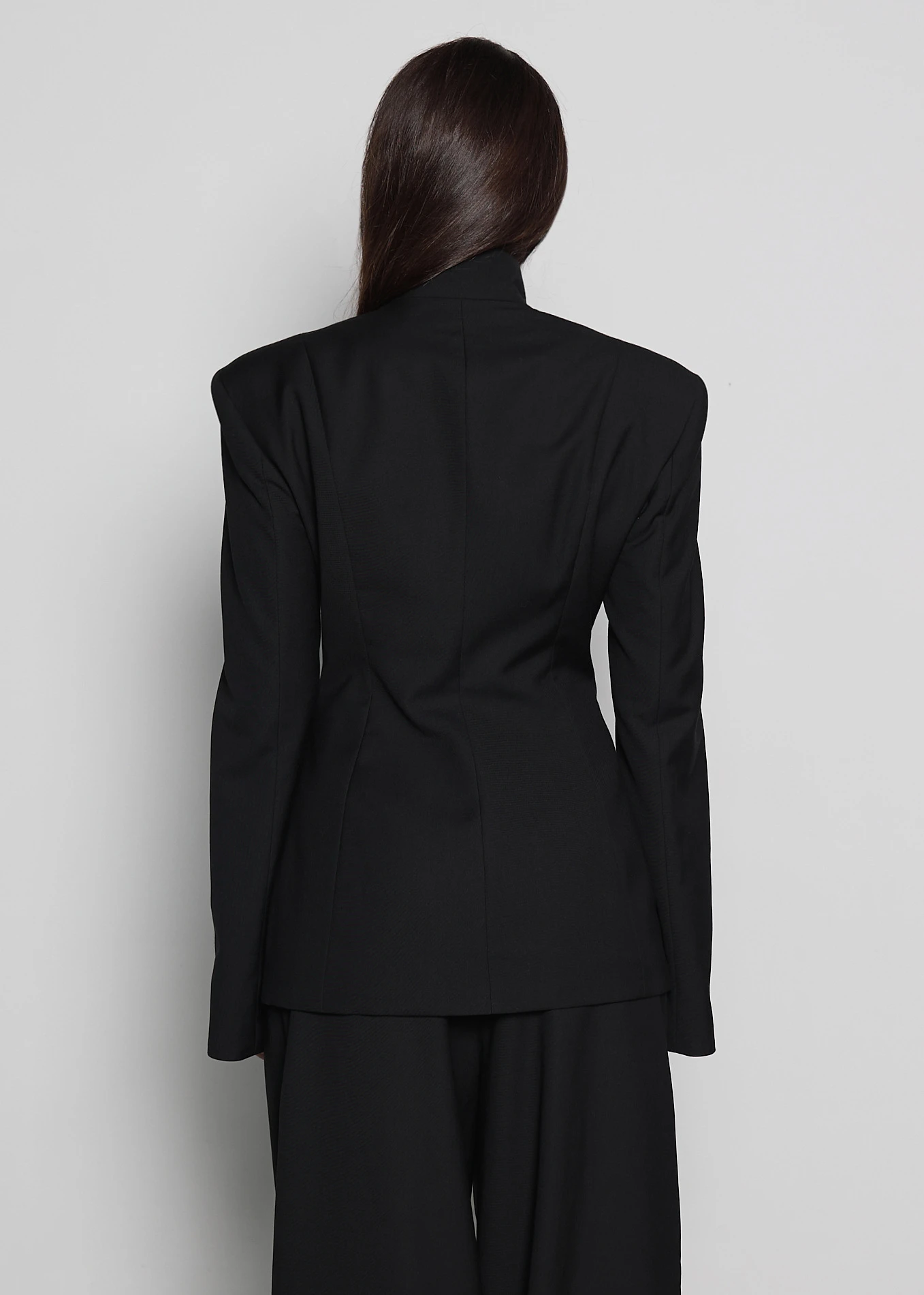 Women Sexy Black Blazer Deep V-Neck High Collar Flared Sleeve 2026 New Mob Wife Party Slim Fit Suit Jacket