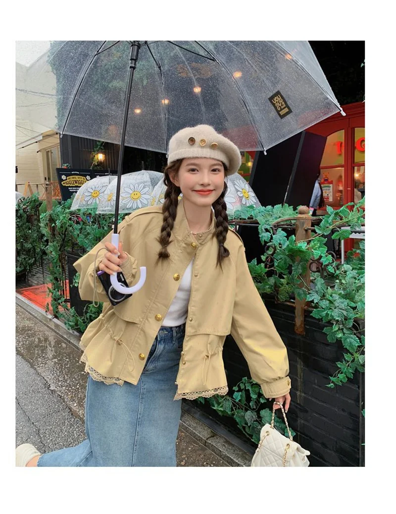 2026 Autumn New Short Windbreaker Jackets Women Trench Coat Female Casual Korean Fashion High-end All-match Outerwear Top Lady