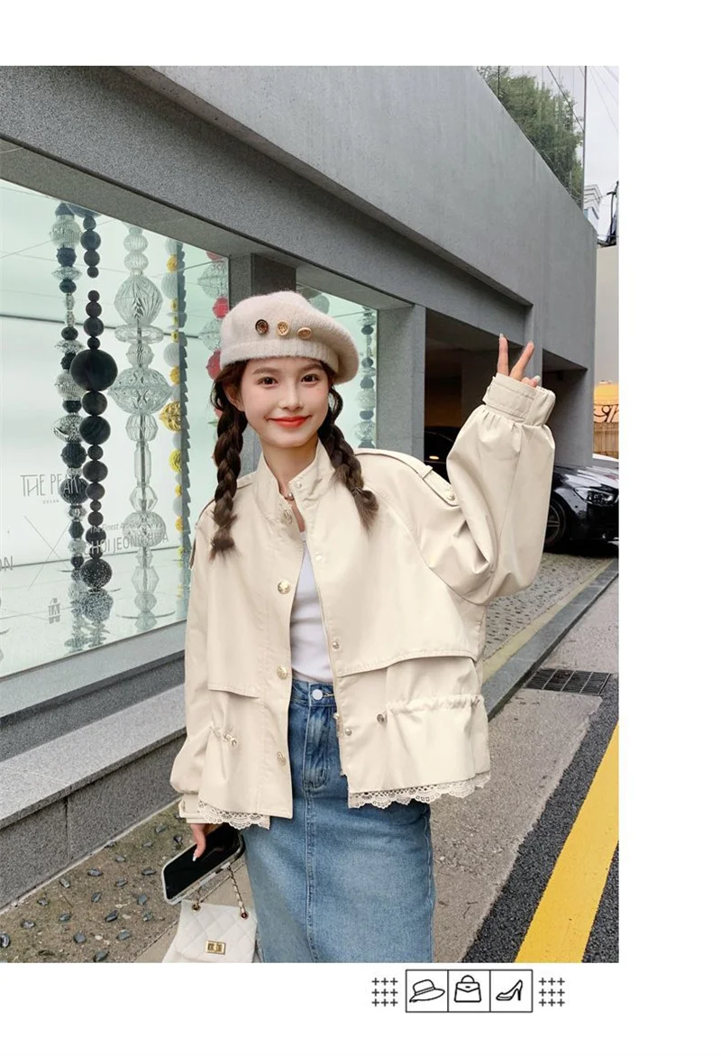 2026 Autumn New Short Windbreaker Jackets Women Trench Coat Female Casual Korean Fashion High-end All-match Outerwear Top Lady