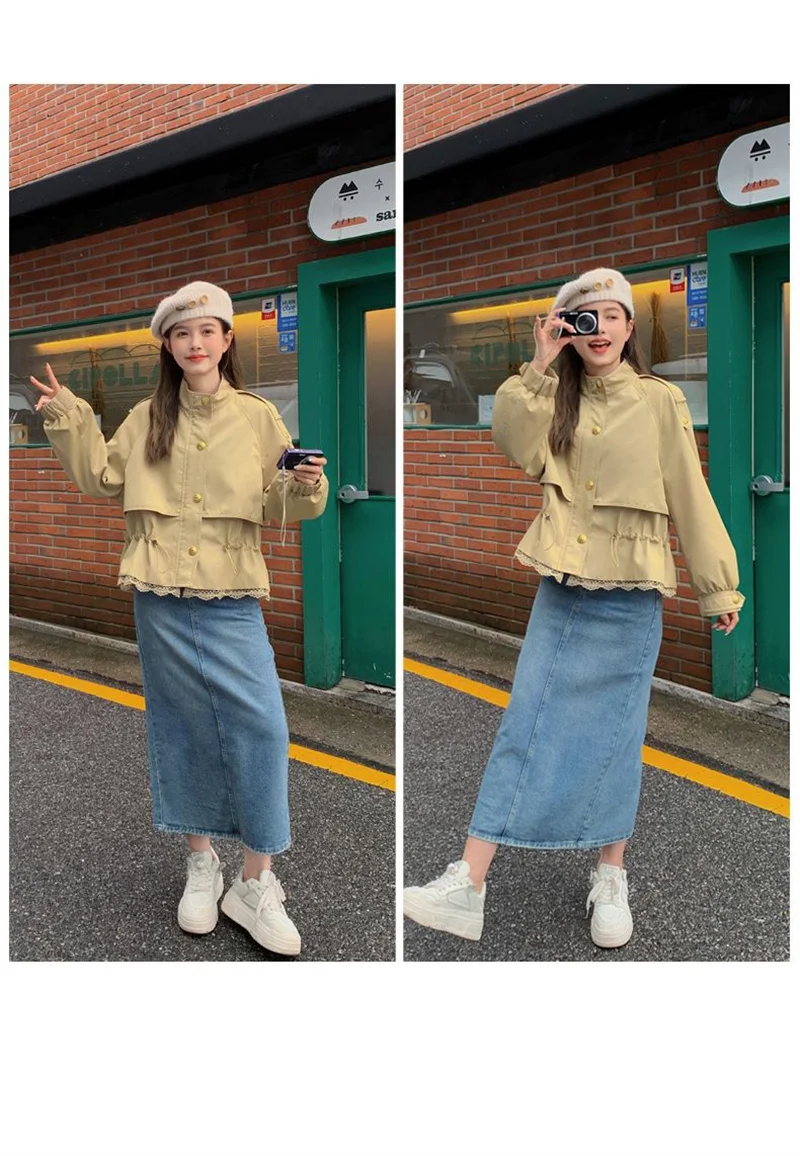 2026 Autumn New Short Windbreaker Jackets Women Trench Coat Female Casual Korean Fashion High-end All-match Outerwear Top Lady