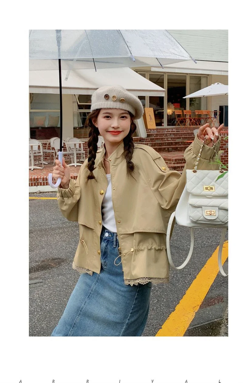 2026 Autumn New Short Windbreaker Jackets Women Trench Coat Female Casual Korean Fashion High-end All-match Outerwear Top Lady