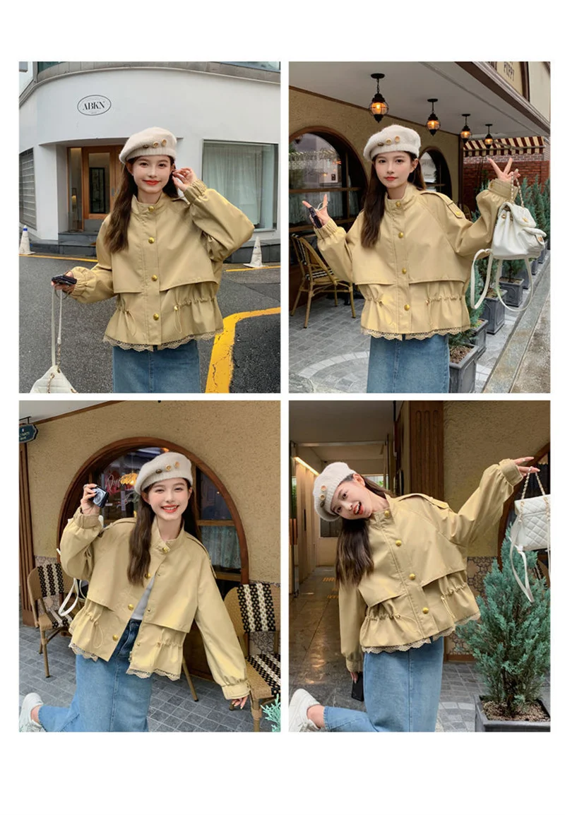 2026 Autumn New Short Windbreaker Jackets Women Trench Coat Female Casual Korean Fashion High-end All-match Outerwear Top Lady